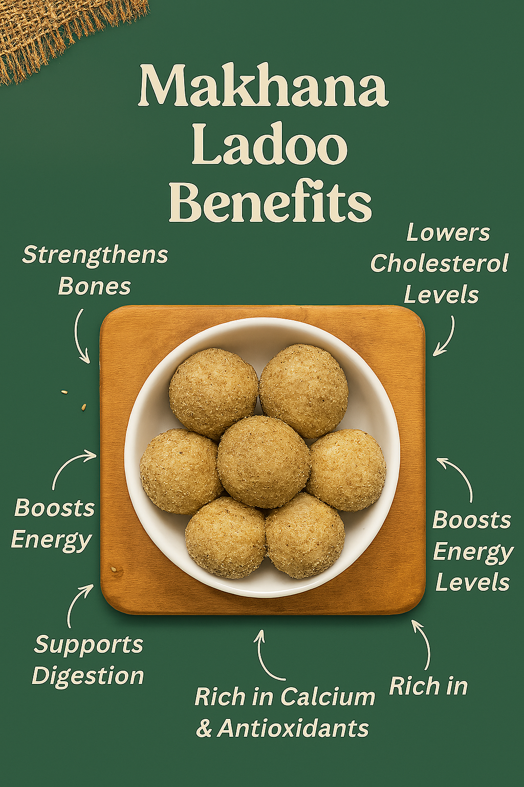 Makhana Ladoo (Sugar free | Protein-Rich | No Preservatives)